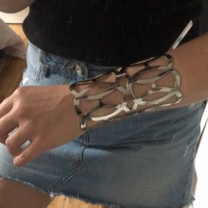 NWT Forever 21 silver tone cutout cuff bracelet